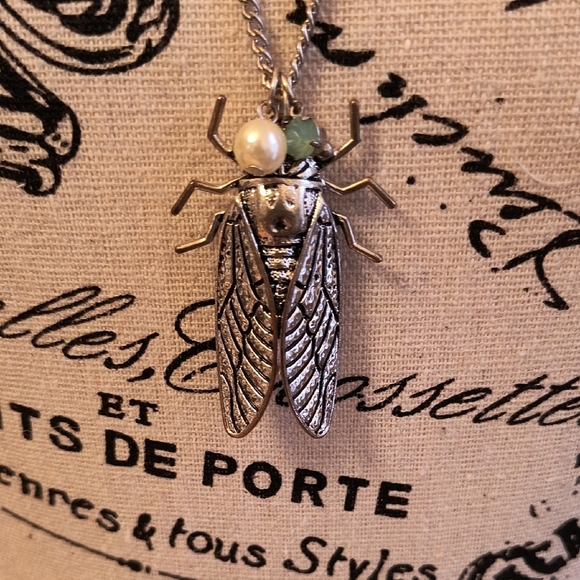 Silver Insect Pendant Necklace - Picture 2 of 4